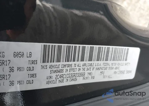 2016 Chrysler Town & Country Touring-L from USA, damaged, VIN 2C4RC1CG3GR232668